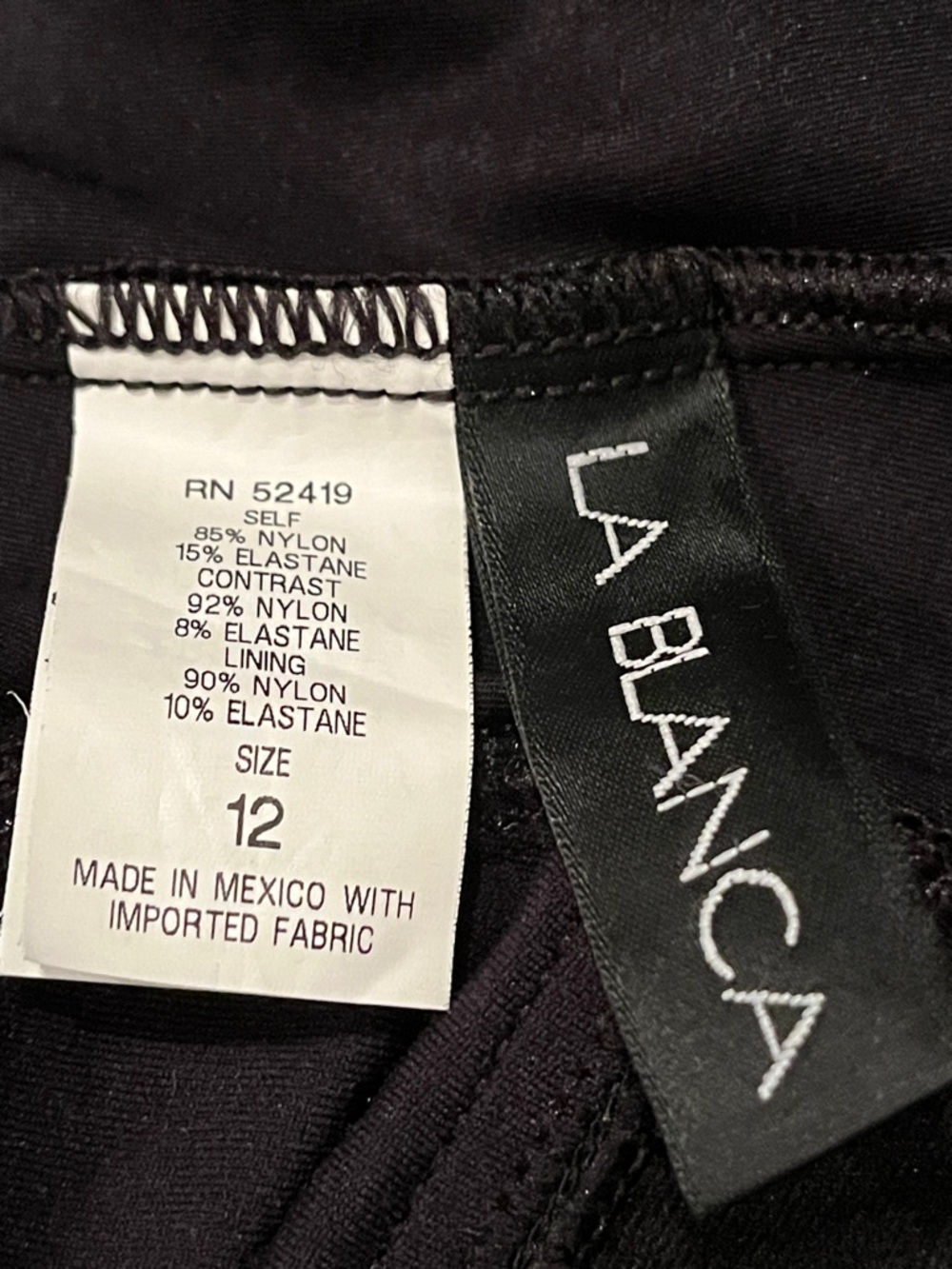 La Blanca Black One-Piece Swimsuit with Twist Front size 12 - Picture 3 of 4